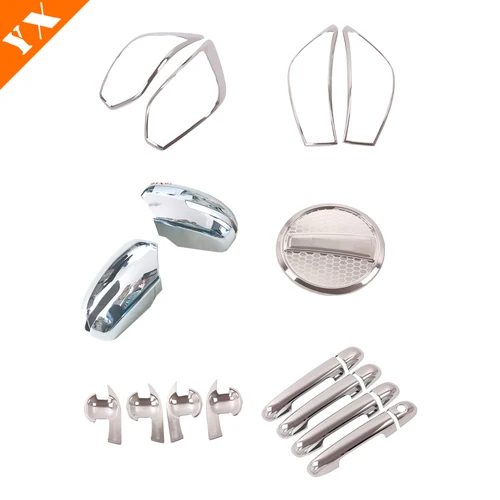 Juego completo de accesorios cromados para KIA Soluto Pegas 2020-2023, faro trasero de coche, luz antiniebla delantera y trasera, cubierta de manija de puerta automática