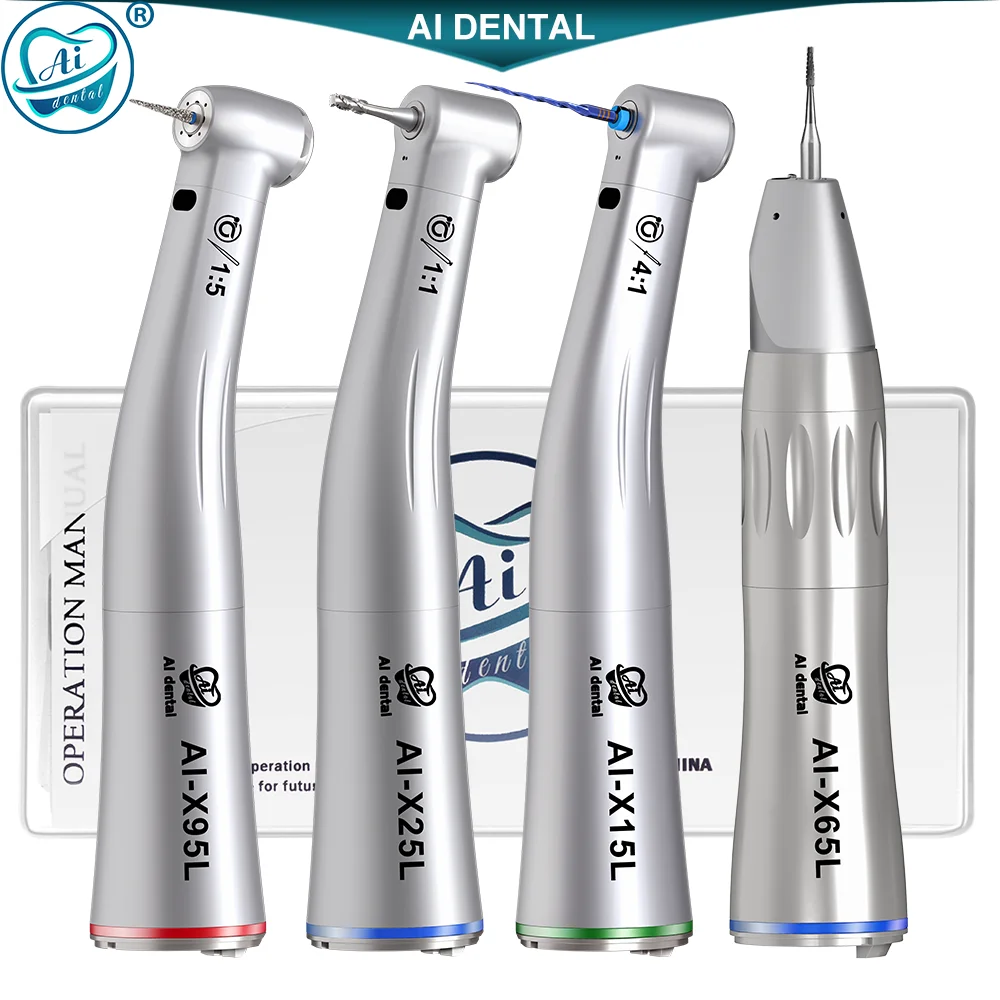 Dental Low Speed Handpiece Contra Angle With Optic Fiber AI X Series X95L/X25L/X15L/X65L