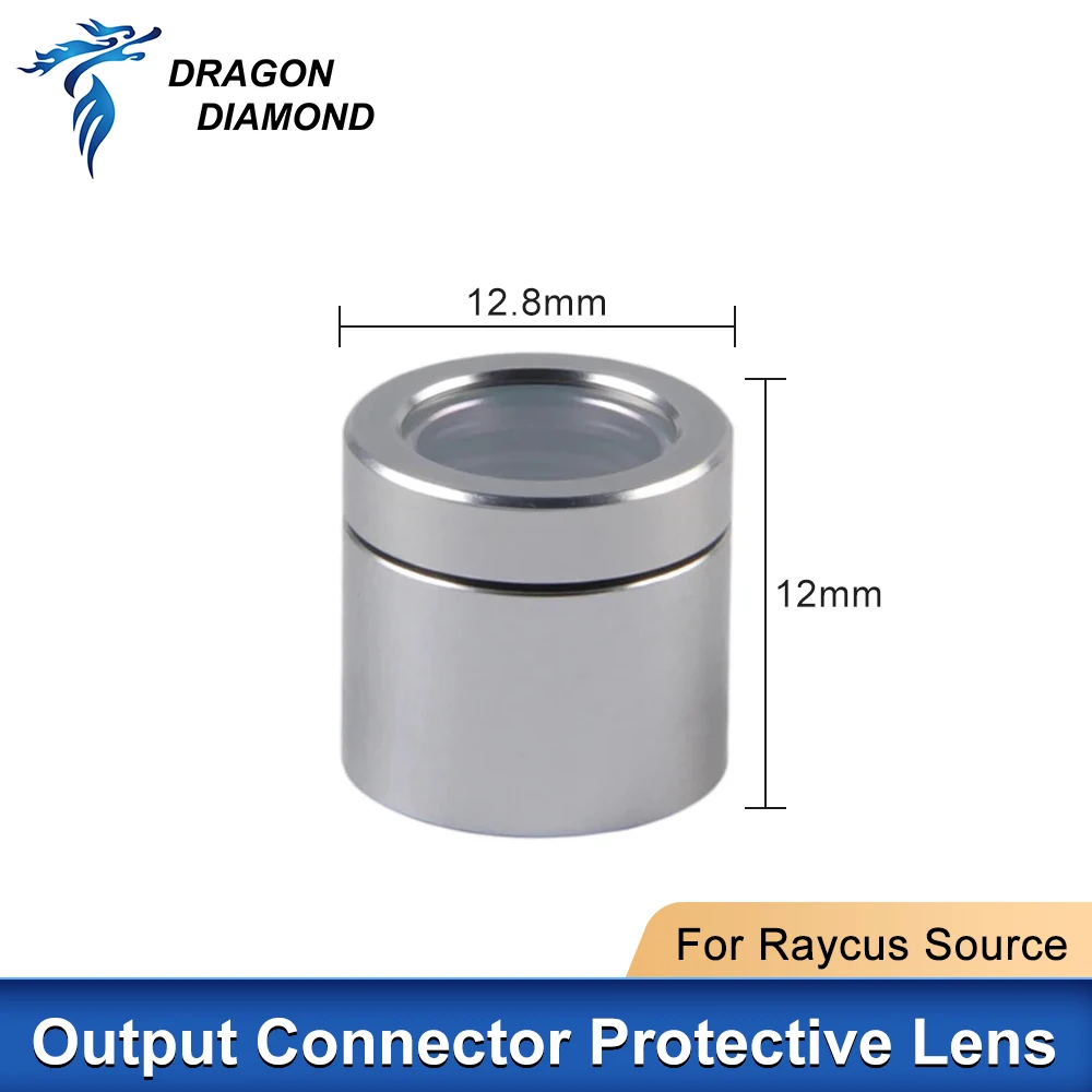 Protetora Lens Group para Fiber Cutting Laser Source Cable, QBH Protective Windows, 0-6kW, 12*12.8mm Saída