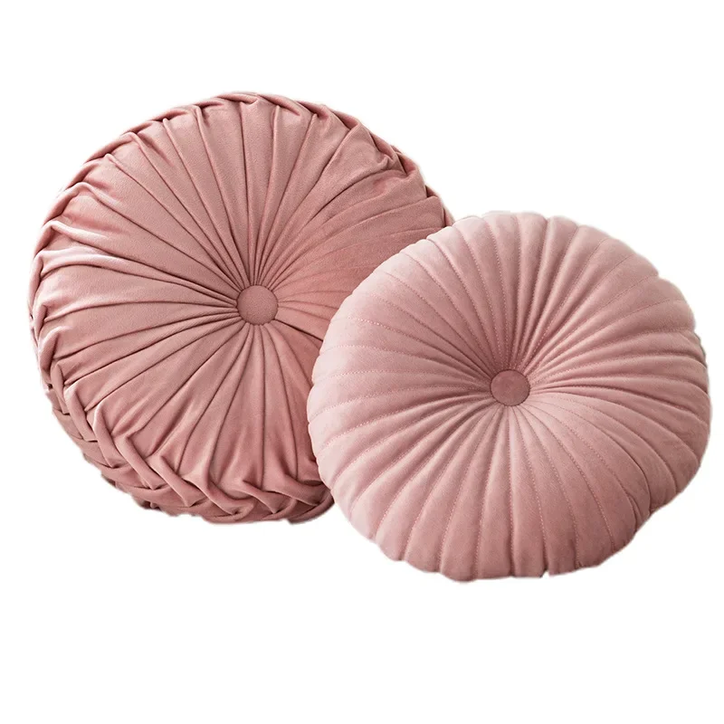 Oreiller citrouille rond, coussin rose, oreiller de taille, salon, canapé, B & B, roue décorative, Futon