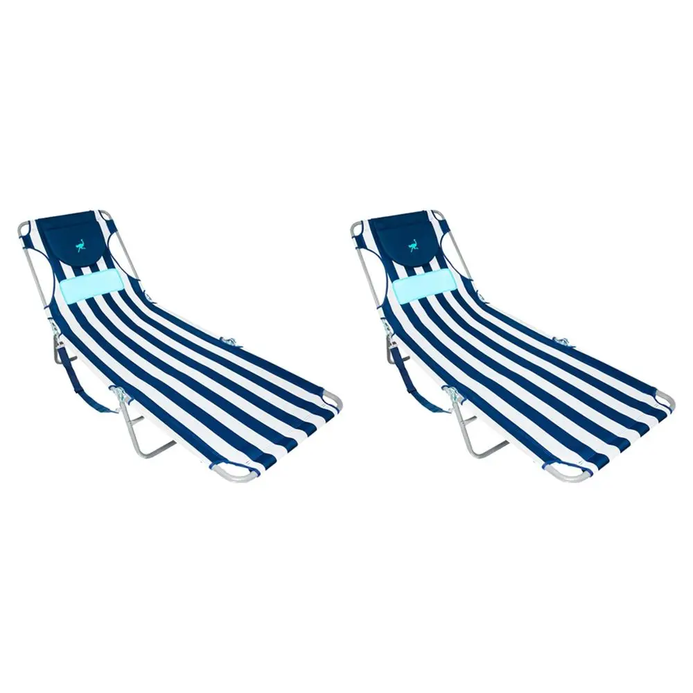 Comfort Lounger Face Down Sunbathing Chaise Lounge Beach Chair 2 Pack