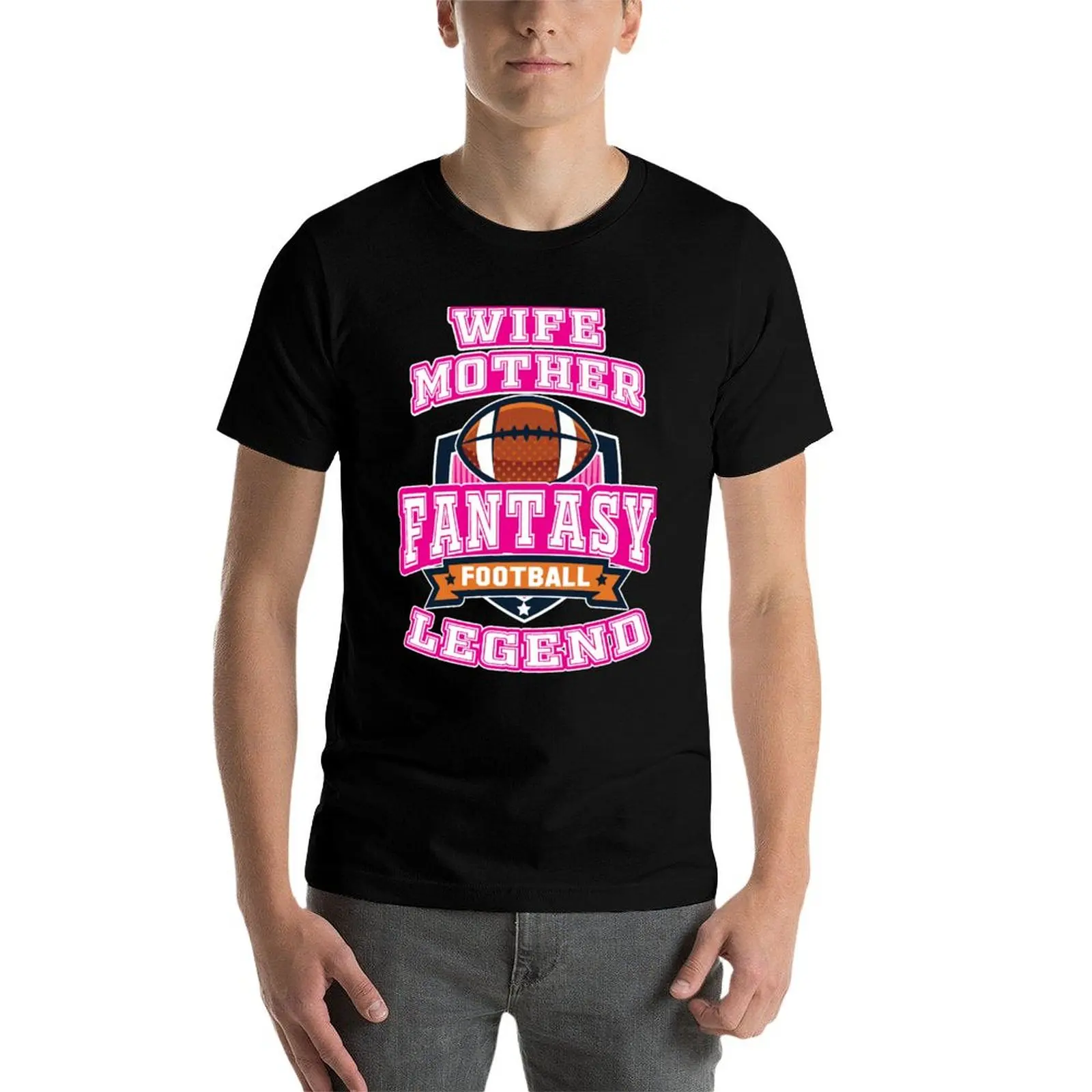 تي شيرت Fantasy Football Legend تي شيرت League Wife Mother تي شيرت للرجال تي شيرت جرافيك تي شيرت