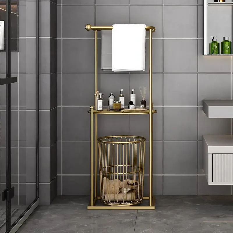 Bath towel towel rack without punching holes, bathroom bathtub edge dirty clothes basket rack