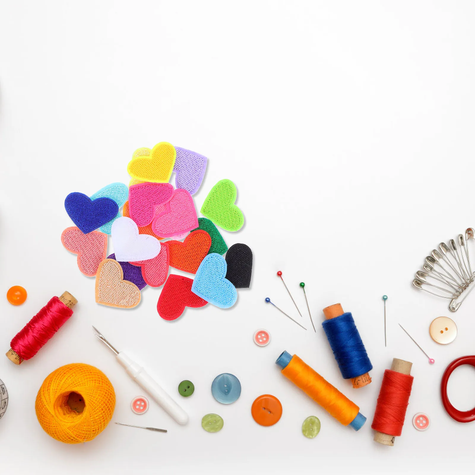 

20 Pcs Heart Iron Patches Love Shape DIY Appliques Embroidered Stickers Clothes Jeans Sewing Fashion Accessories