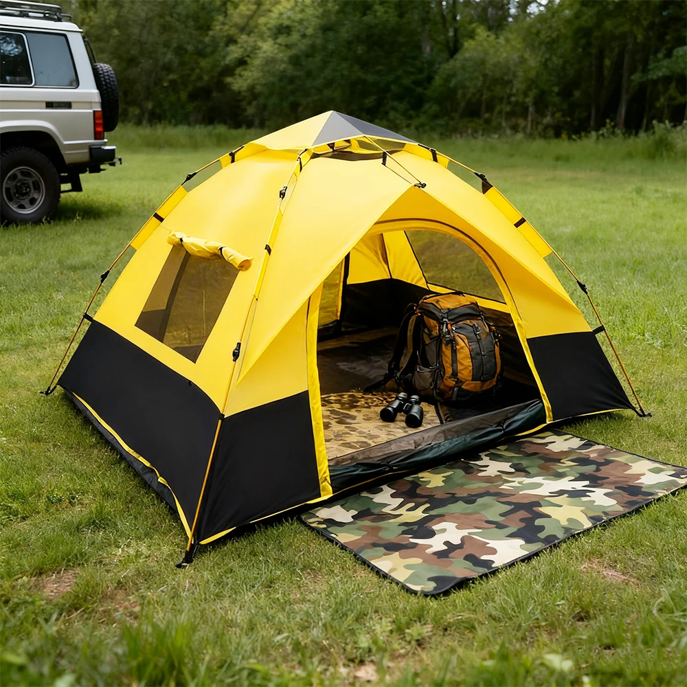 

STLF Factory Direct 1-2 Person Outdoor Camping Tent Automatic Quick-Opening Portable Sun Rain Protection Two-Door Two-Windows Ox