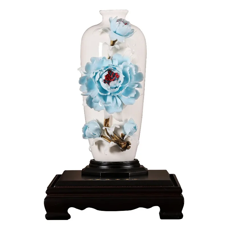 Ceramic Peony Flower Home TV Cabinet Entrance Chuangyi Ornament y