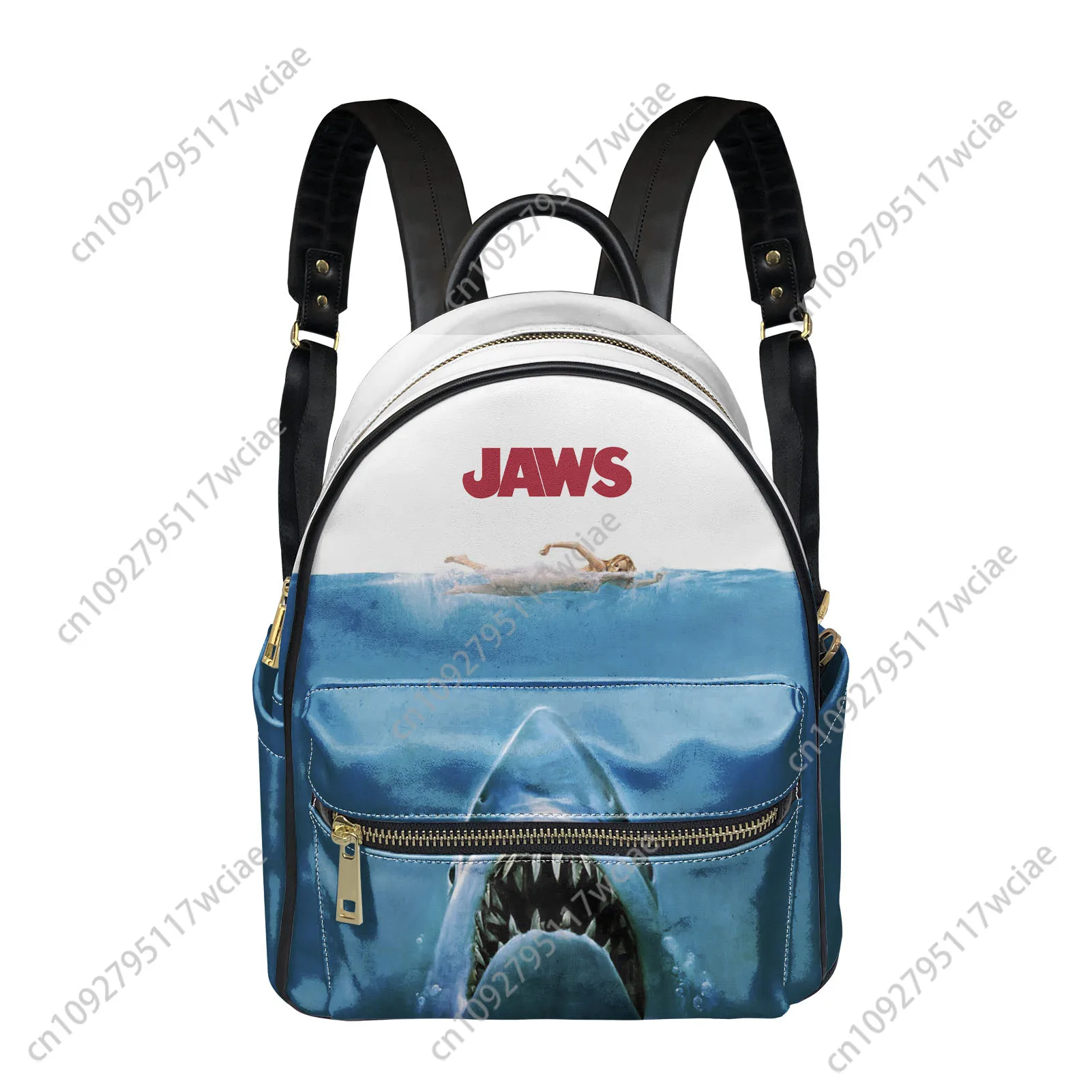 

Jaws Horror Movie Bag Backpack Womens Men Personalized Double Shoulder Bag Business Travel Bookbag Rucksack Gift Daypack