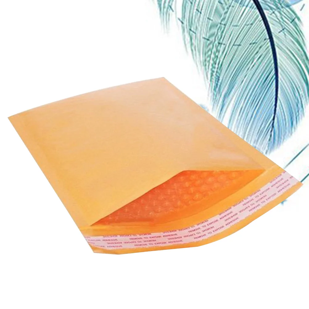 50Pcs Kraft Bubble Film Mailing Envelopes 130x170mm Lightweight Padded Pearl Film Mail Protectors for Office Home School