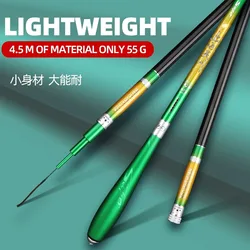 TAIGEK Travel Crucian fish Rod Super Light Hard High Carbon Fiber Telescopic Fishing Rod