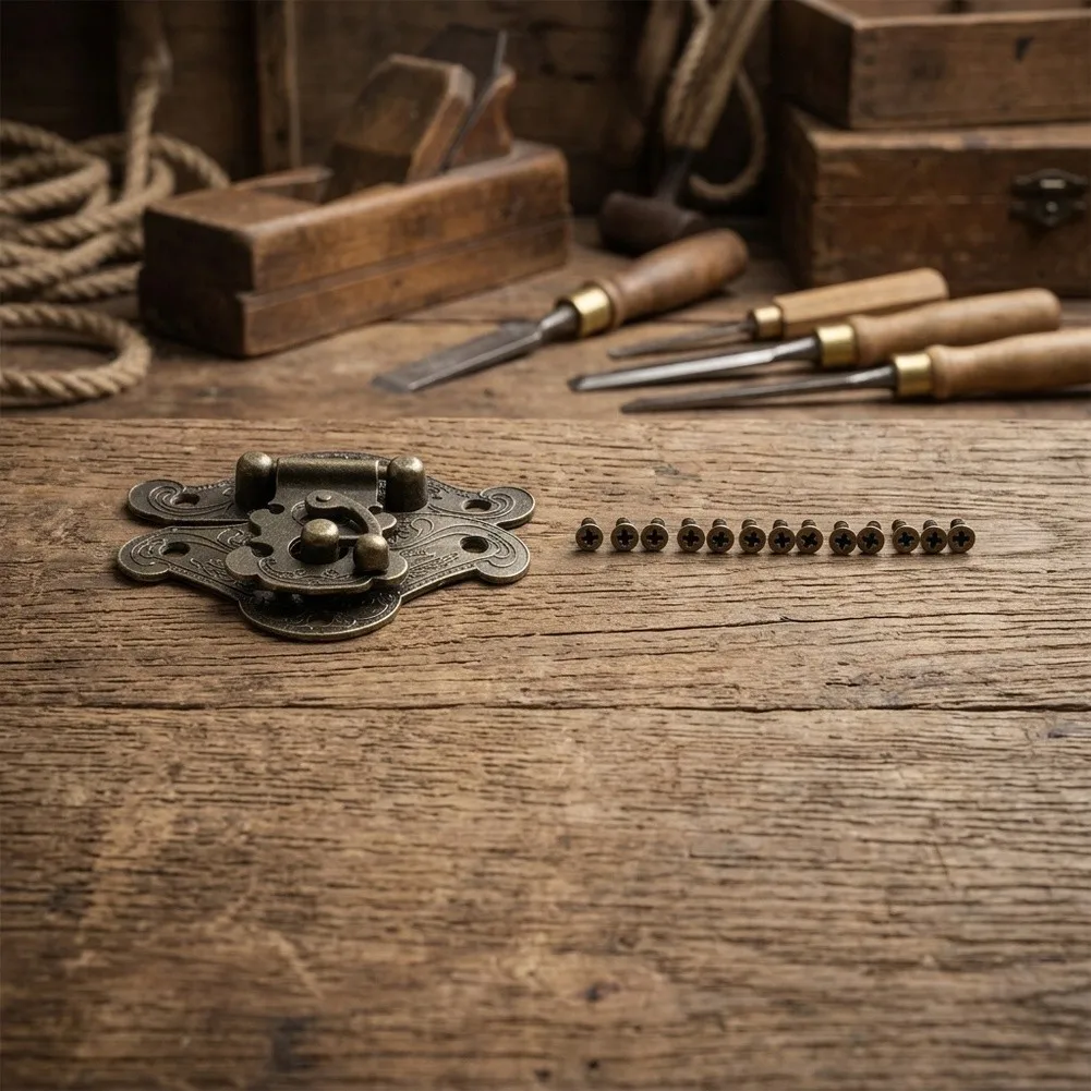 Useful 2022 Latch Hasp Lock Catch Notebook Retro Suitcase Various Sizes Wooden Box 1Pcs For Wooden Jewelry Boxes