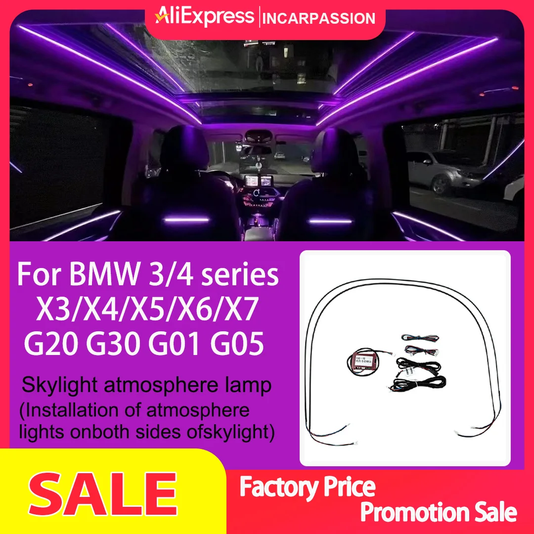

11 Colours LED Sunroof Light For BMW 3/5 Series G20 G30 G01 G05 X3 X4 X5 X6 X7 Car Roof Panoramic Skylight Ambient Lights Refit