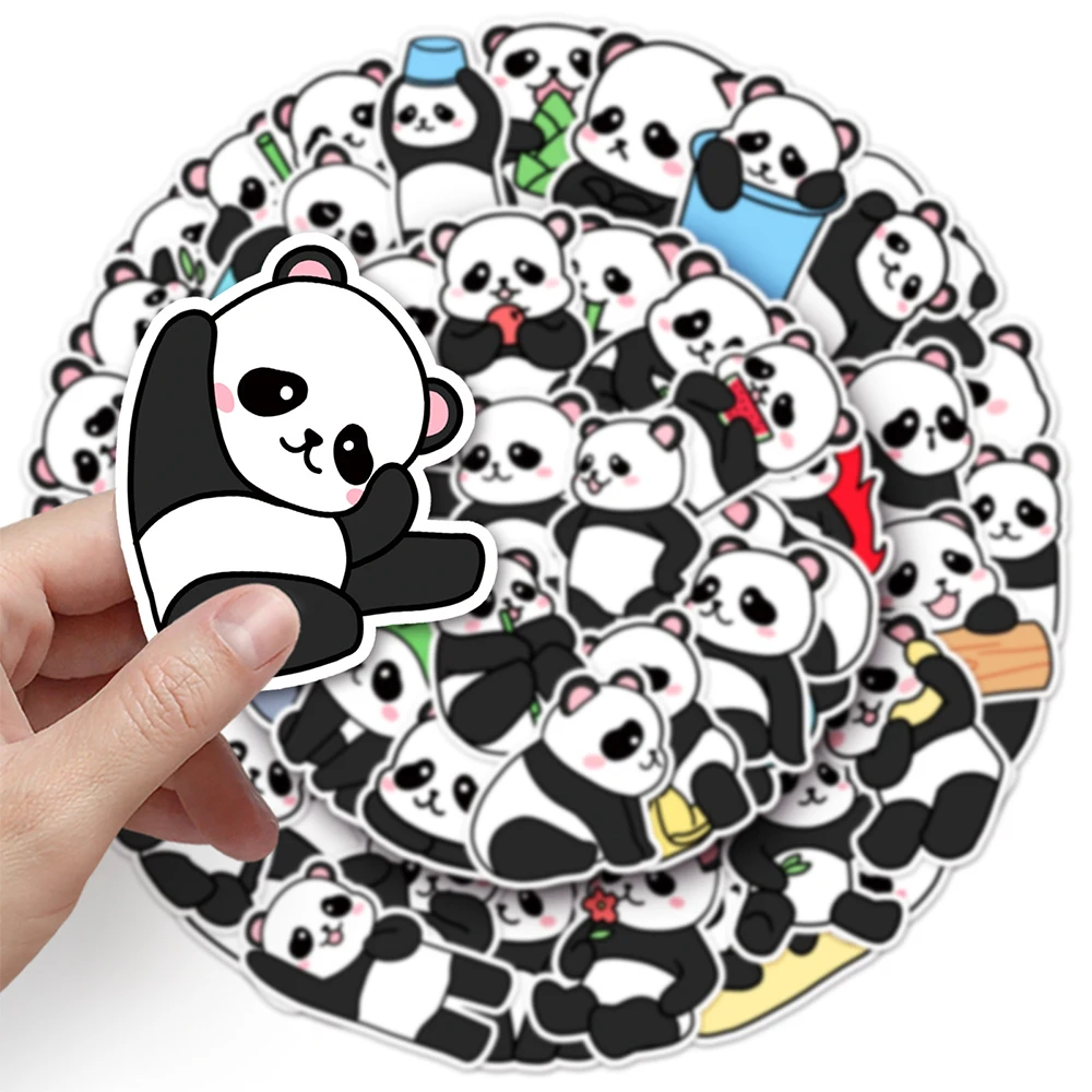 10/30/50 قطعة Kawaii الباندا الكرتون ملصقات الحيوان الكتابة على الجدران الشارات Skateboard بها بنفسك لوح التزلج مذكرات الهاتف لطيف مقاوم للماء الكتابة على الجدران ملصق لعبة