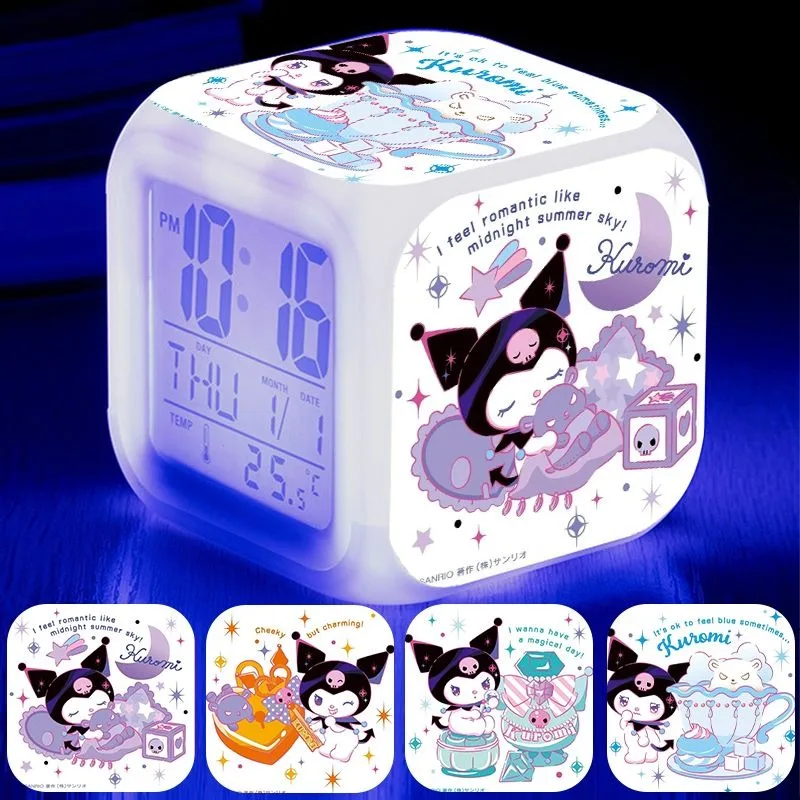 Kuromi Alarm Clock Cute Cartoon Fashion Creative Electronic Night Light for Men, Women, and Students, Birthday Gift for Friends