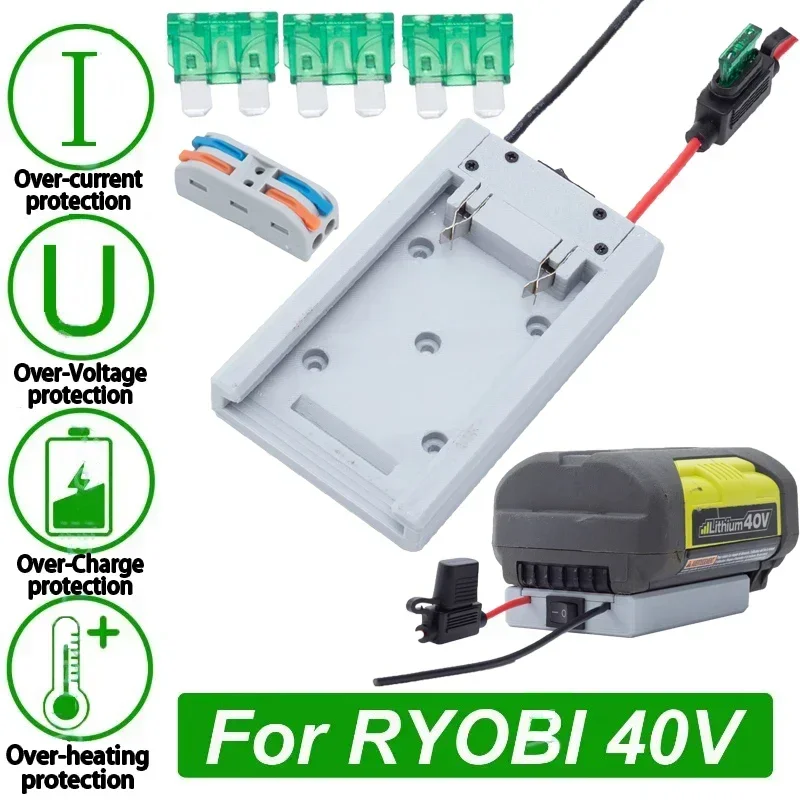 Adaptateur pour Ryobi 40V Eddie ion, connecteur de performance, jauge de fil 14AWG, bricolage