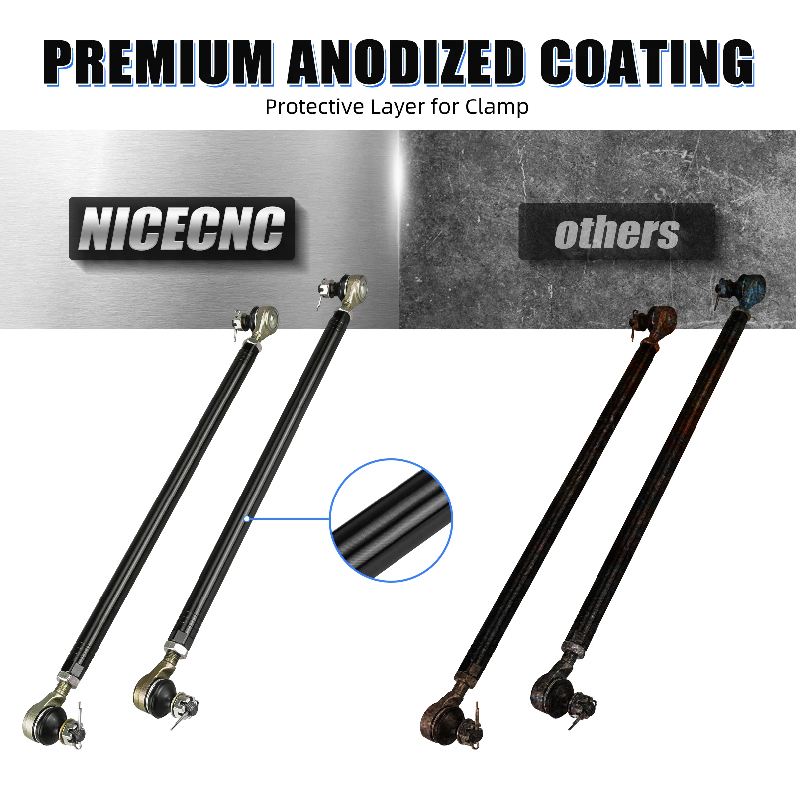 NICECNC ATV Kugelgelenk Spurstange Für Yamaha YFZ450 2008-2009 2012-2013 2017-2020 YFZ450R YFZ450X 2010-2011 Raptor 700 700R YFM 700 – Detail 7