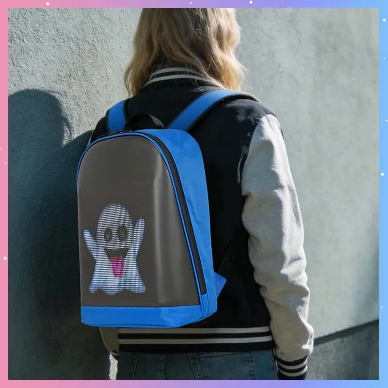 LED Backpack R1 Animated Pixel Display Backpack Support Custom Display Content Sports Casual School Bag Shoulders Bag Knapsack