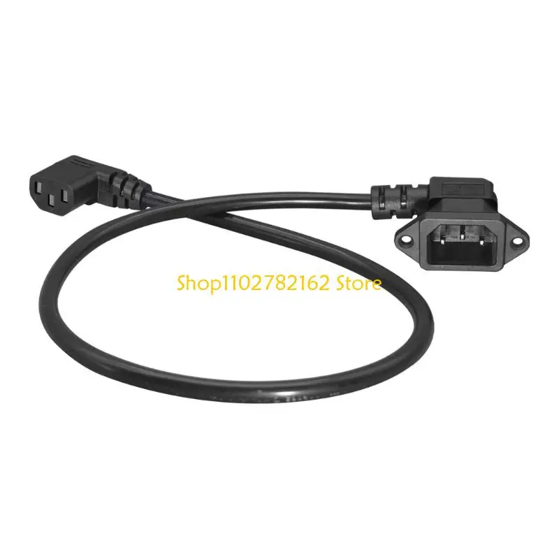 547B 90 Degree C13 Female to C14 Male with Screw Hole Adapter Extension Cord IEC320