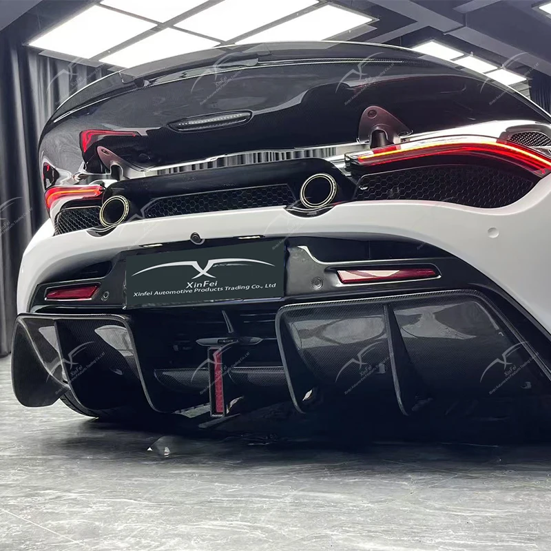 Adequado para mclaren 720s kit corpo lábio dianteiro saia lateral lábio traseiro fibra de carbono modificação exterior do carro acessórios decorativos