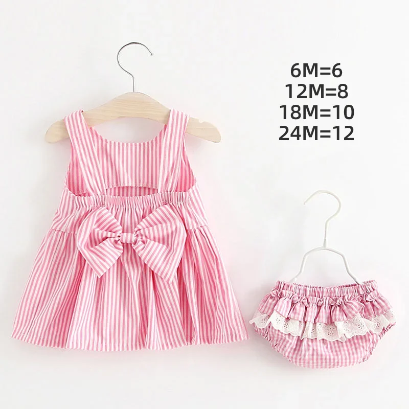 Melario Baby Clothing Sets - Summer Striped Dress and Shorts 2Pcs for Newborn Baby Girl - Infant Outfits