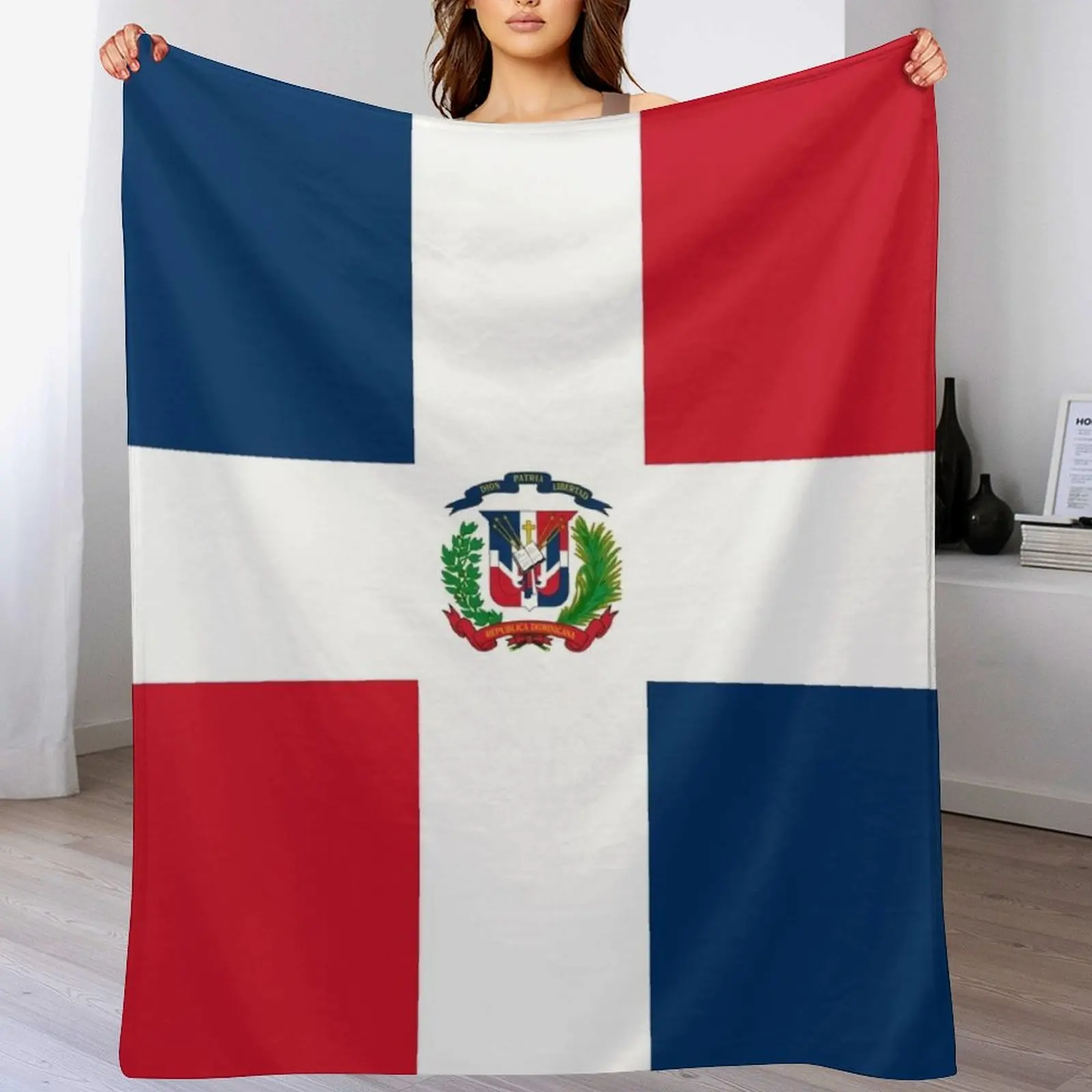 

Dominican Republic Flag Throw Blanket anime Decoratives Nap Blankets