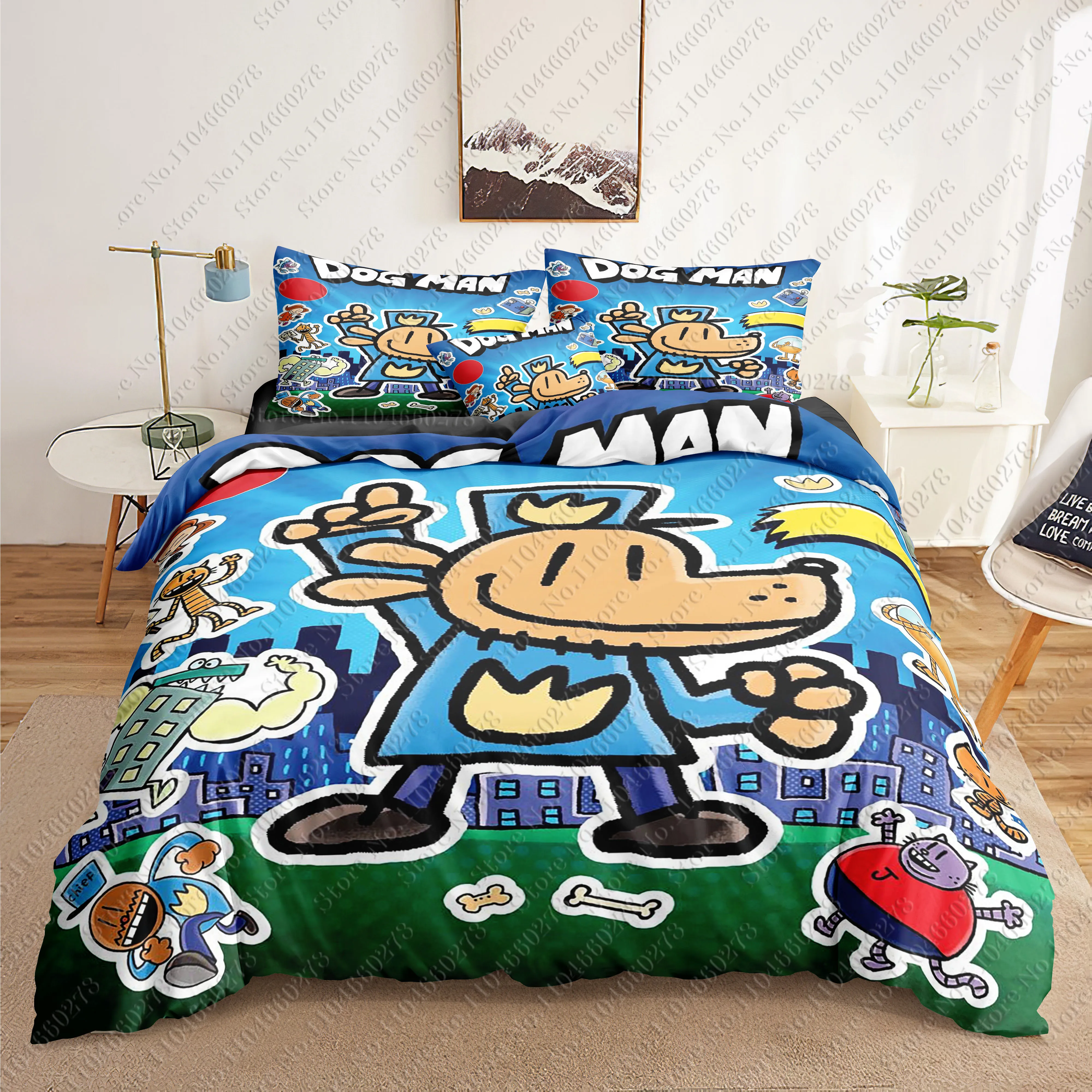 

Dog Man 3D Bedding Sets print duvet cover Adults/ children bed comforter birthday gift dropshipping