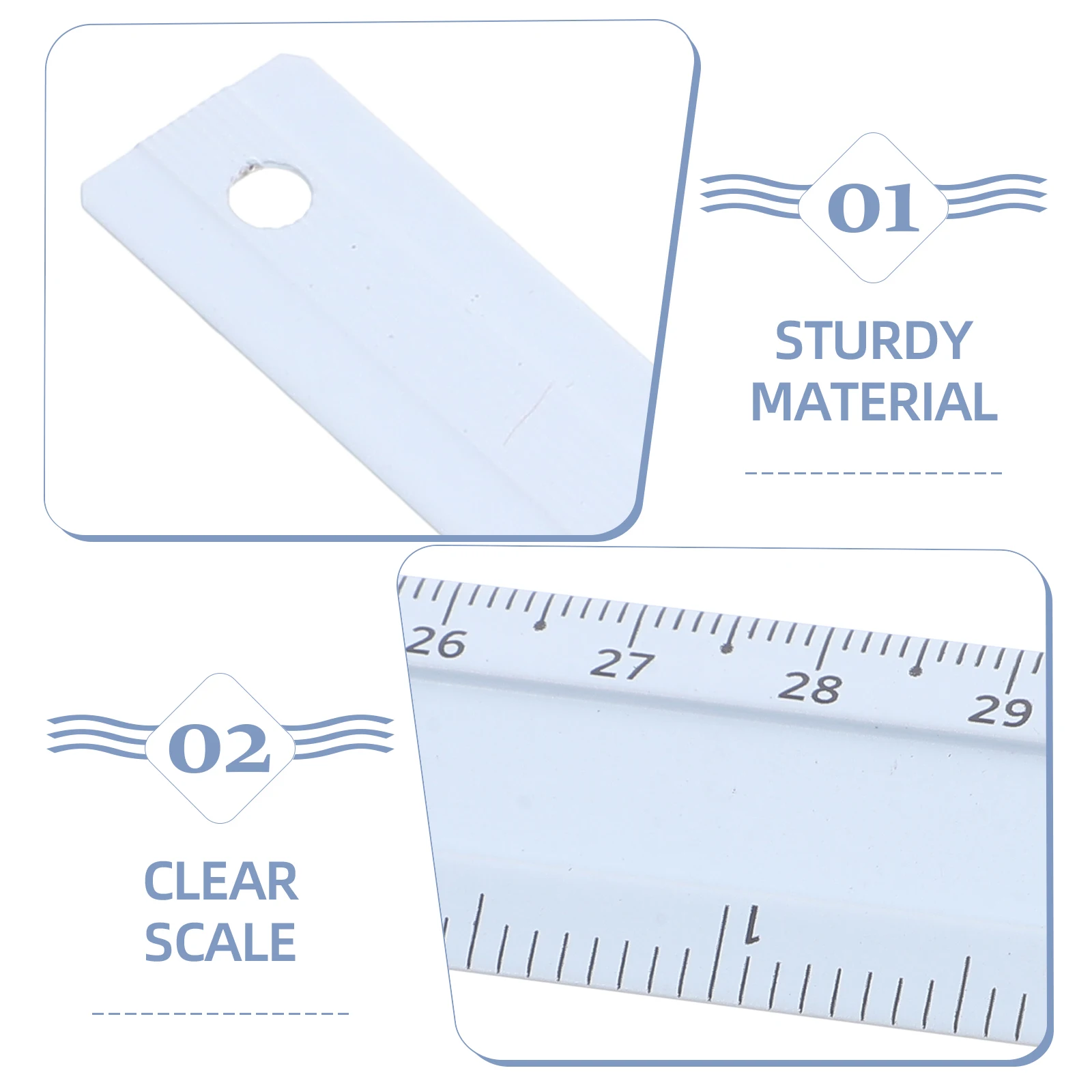 Aluminum Alloy Ruler Sky Clear Scale Measuring Tool Student Stationery Drawing Accessory Office Supply Multi Functional