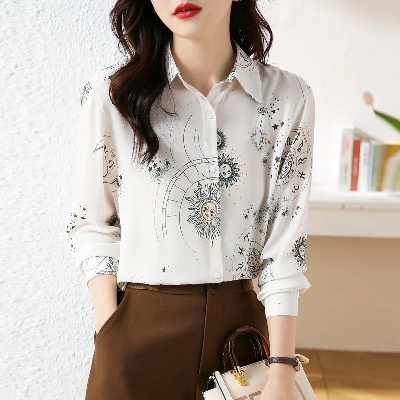 New arrived blouses for women Fashion printed ladies shirts Button-Down Tops