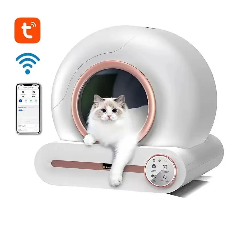 Fully Enclosed Automatic Litter Box, Deodorizing, Splash-proof, 65L Large Capacity, Pet Smart cat Toilet