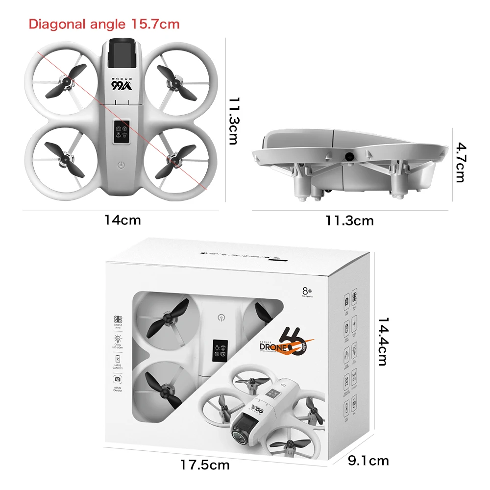 XIAOMI MIJIA V66 Mini Drone WiFi FPV RC Dron 180° Flip Remote Control 8K Profession HD Wide Angle Camera Foldable Toy for Kids
