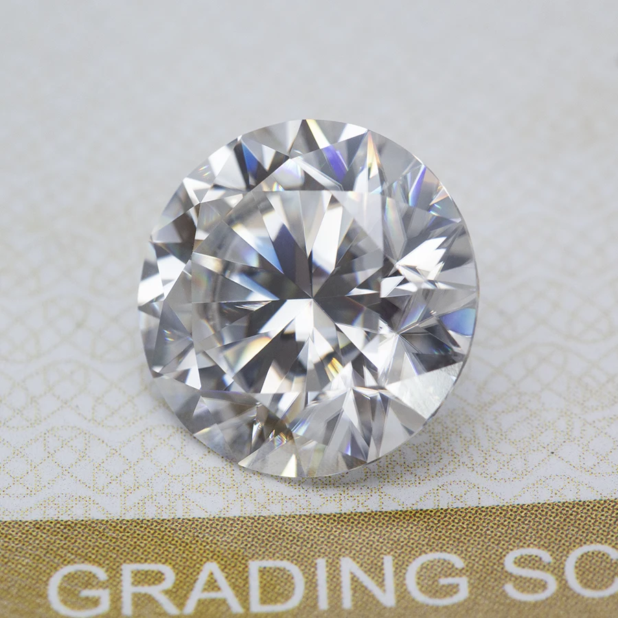 Superweißer D-Farb-Moissanit-Diamanttester mit losem Stein, 0,1–20,0 ct, 3EX Rundschliff, mit GRA-Zertifikat – Detail 7