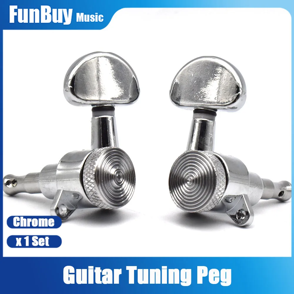 1 set of electric guitar threaded sleeve Chrome lock string guitar tuner tuning key nail head