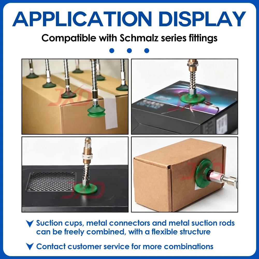 JXD SPB1 10-80mm Bellows Vacuum Suction Cup Full Series Flexible Pad for Plastic Paper Bag Opening Packaging Machine Robot EOAT