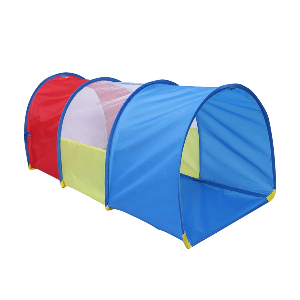 Crawling Tube Children Early Education Play Tent Multi-Color Blue Yellow Red Durable Safe Fabric Sensory Integration Therapy
