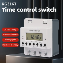 Cyfrowy wyłącznik czasowy 220 V 60 A tygodniowy 7-dniowy elektroniczny programowalny timer z mocowaniem na szynę Din do wyłącznika czasowego oświetlenia ulicznego