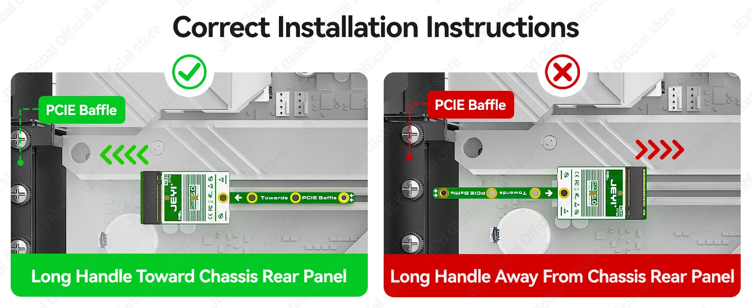 JEYI Flache PCIe 5.0 X1 zu NVMe Adapterkarte 32Gbps Flaches Design Ohne GPU-Blockierung für M2 2230 NVMe SSD Mini-Erweiterungskarte – Detail 7