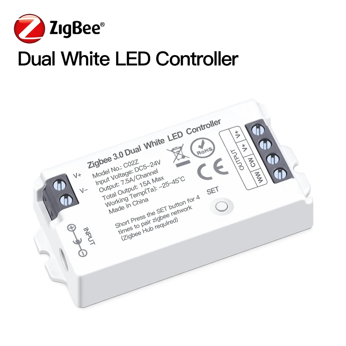 Zigbee 3.0 Smart Home RGB Led Controller, Wifi Schakelaar voor 5050/2835 Neon COB Led Tape Dimmer, dimbare RGBCCT LED Strip Controller - afbeelding 1