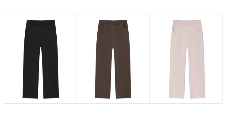 Semir Hosen Damen Thermische Antibakterielle Hosen 2024 Winter Neue Elegante Polar Fleece Einfarbige Weite Hosen – Detail 18
