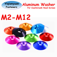 Yiqianyuan M2 M2.5 M3 M3.5(6#-32) M4 M5 M6 M8 M10 M12 Aluminum Alloy Washer for Countersunk Head Screw Gasket RC Car Accessories