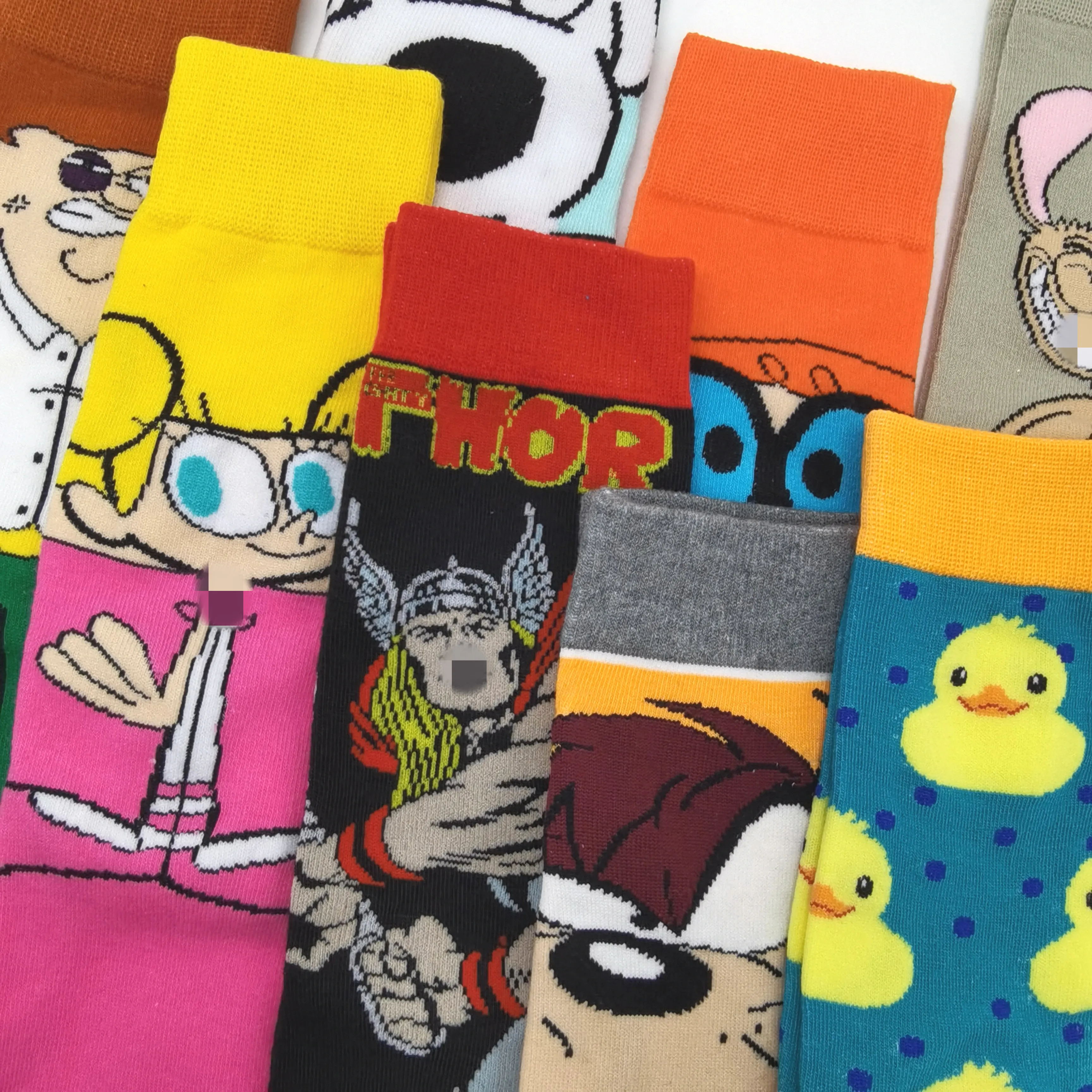 10 Pairs/Pack Woman Men Fashion Socks Anime Funny Socks Hip Hop Personality Cartoon High Quality Sewing Pattern Dress Sock