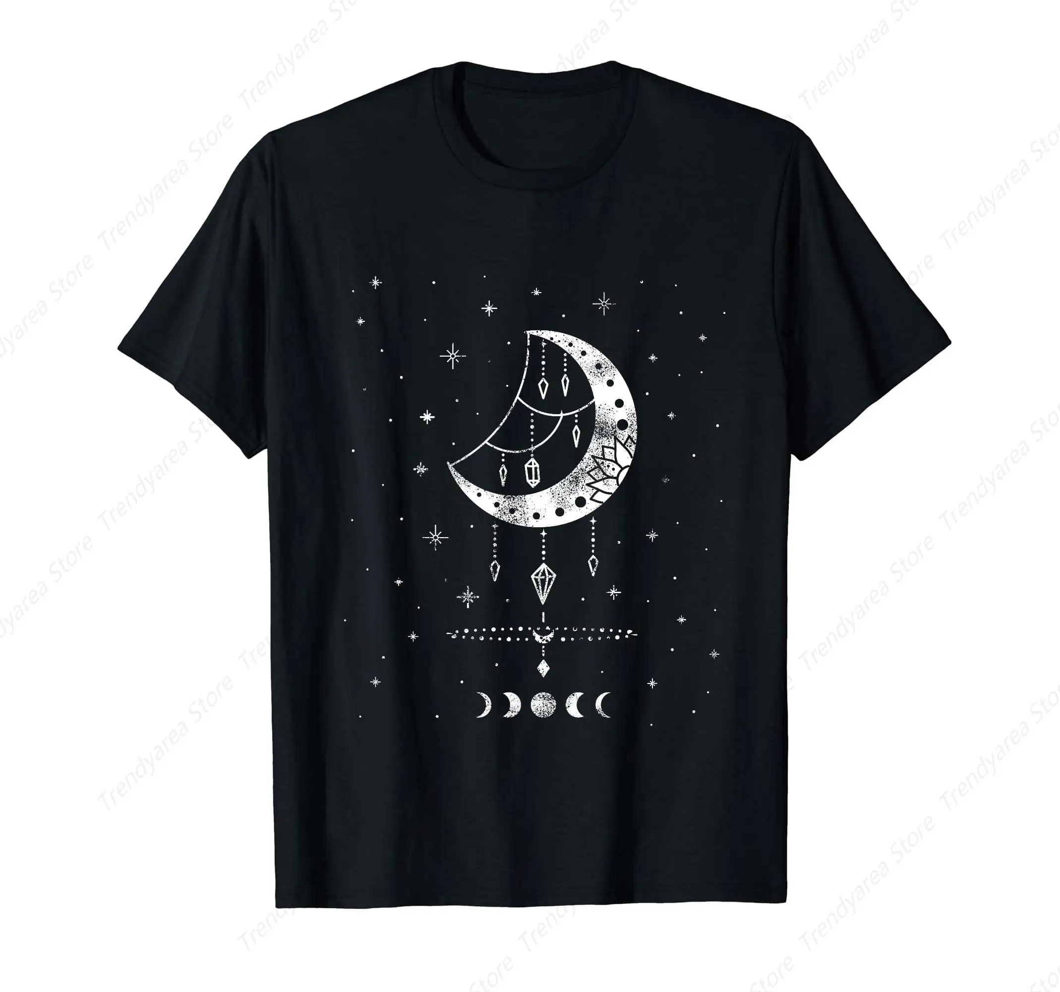 Moon Phases Magic Harmony Sacred Geometry Astrology T-Shirt for Men Women Cotton 100% Summer Tops