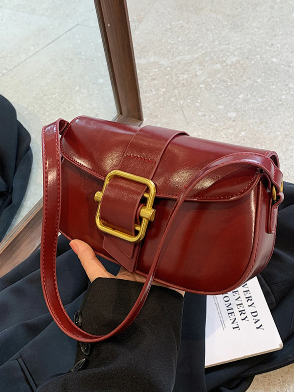 

Women Fashion Single Shoulder Bags 2024 New Versatile Commuter Small Square Underarm Bag High Quality Pu Leather Crossbody Bag