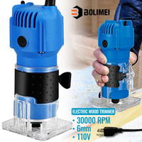 BOLIMEI US Plug 110V 800W Palm Router Electric Hand Trimmer Wood Router Collets Woodworking Tool Laminate Trimmer 30000RPM