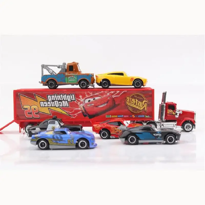 Cars series alloy car model Lightning McQueen cargo car racing set of children\'s toys Uncle Quinn McQueen