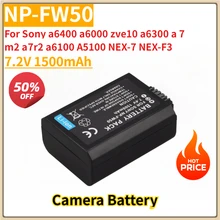 New 7.2V 1500mAh NP-FW50 NPFW50 Replacement Camera Battery for Sony a6400 a6000 zve10 a6300 a 7 m2 a7r2 a6100 A5100 NEX-7 NEX-F3