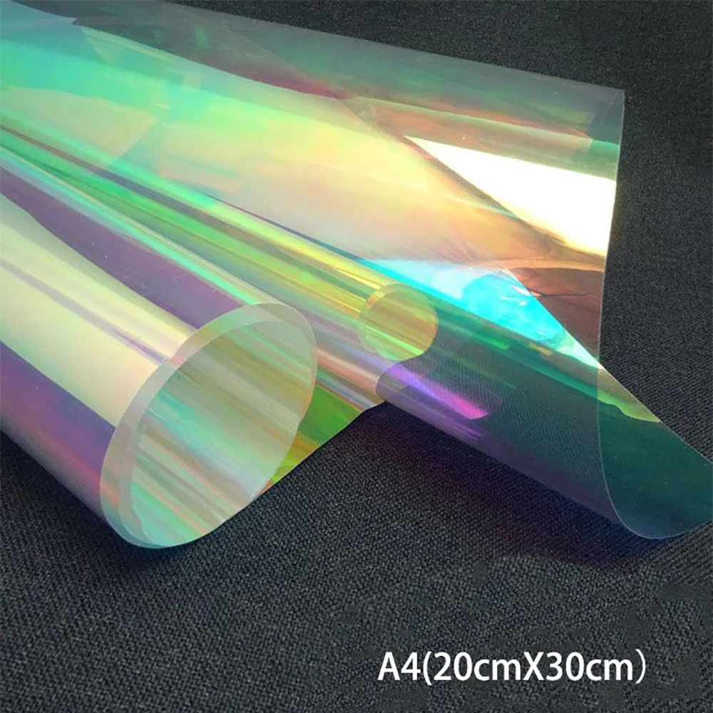 Clear Transparent PVC Holographic DIY Crafts Multicolor Fabric Vinyl Film PVC Fabric Sewing Accessories Handcrafted