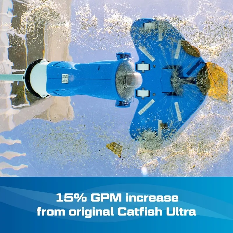 Catfish Ultra (Gen2) Cordless Pool Vacuum, Increased Power & Capacity,Rechargeable,Manual,Battery-Powered, Swimming Pool Cleaner