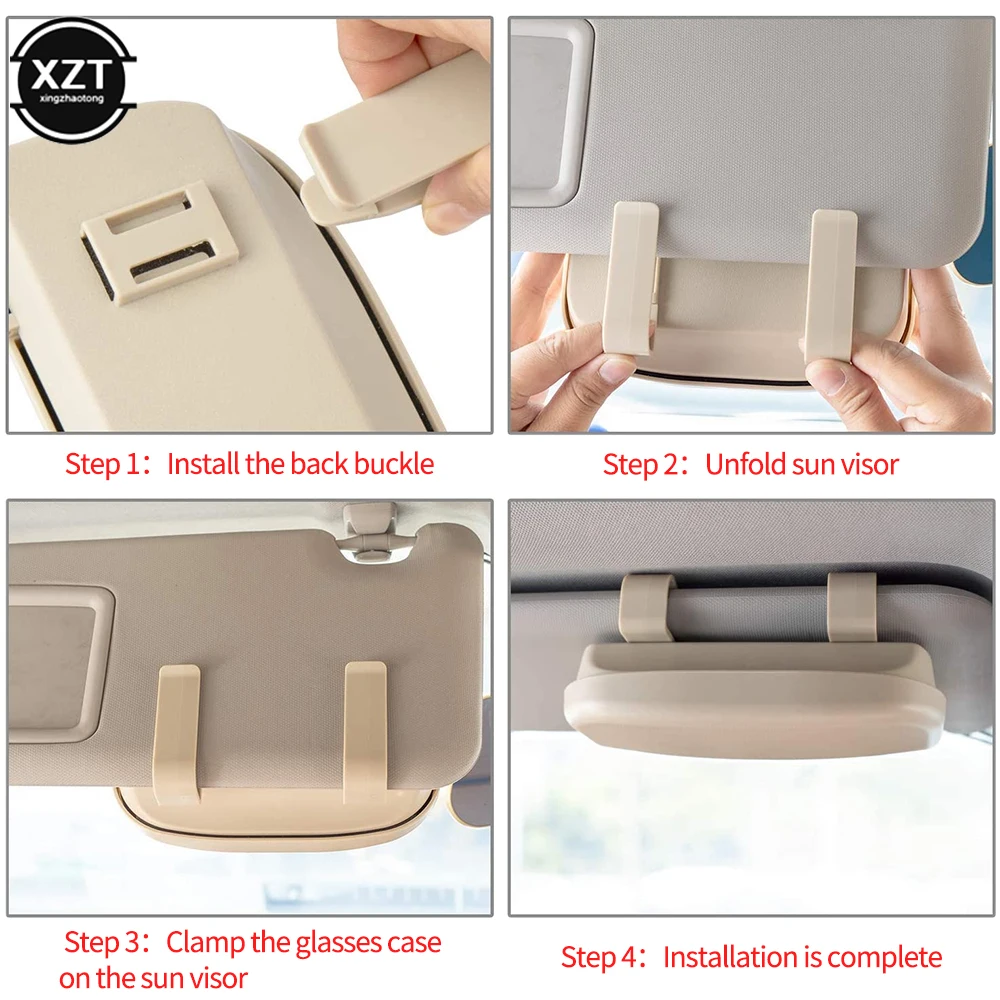 1PC Glasses Holder Snap Car Sun Visor Glasses Case Organizer Sunglasses Box Holder Visor Sunshade Car Holder For Glasses