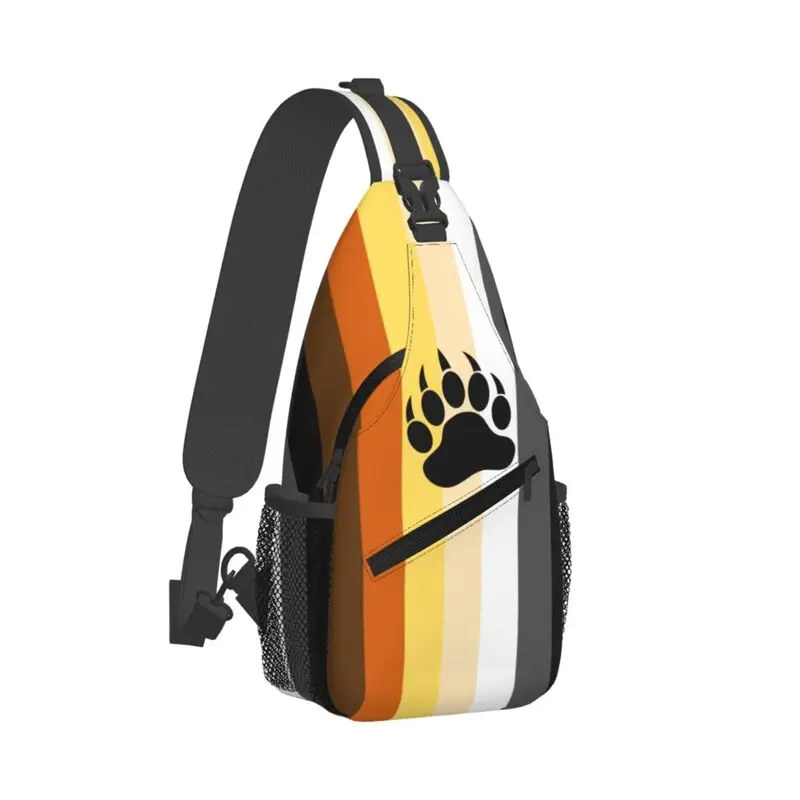 Mochila de viaje personalizada para hombre, bolso de hombro, cruzado, pecho, pata de oso, Animal, moda