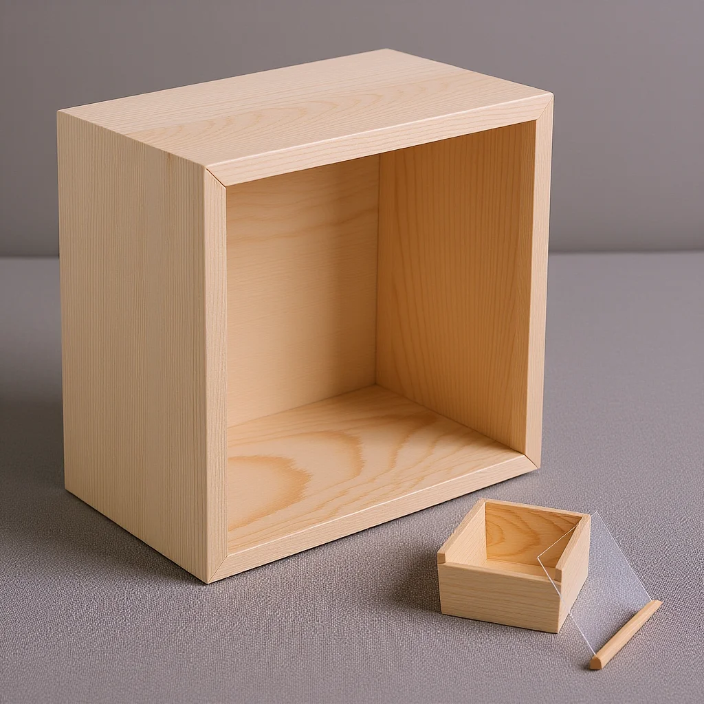 Unfinished Wood Storage Box Lightweight Compact Decorative Wooden Jewelry Case for Rings Brooches Teacups Small Sundries Home