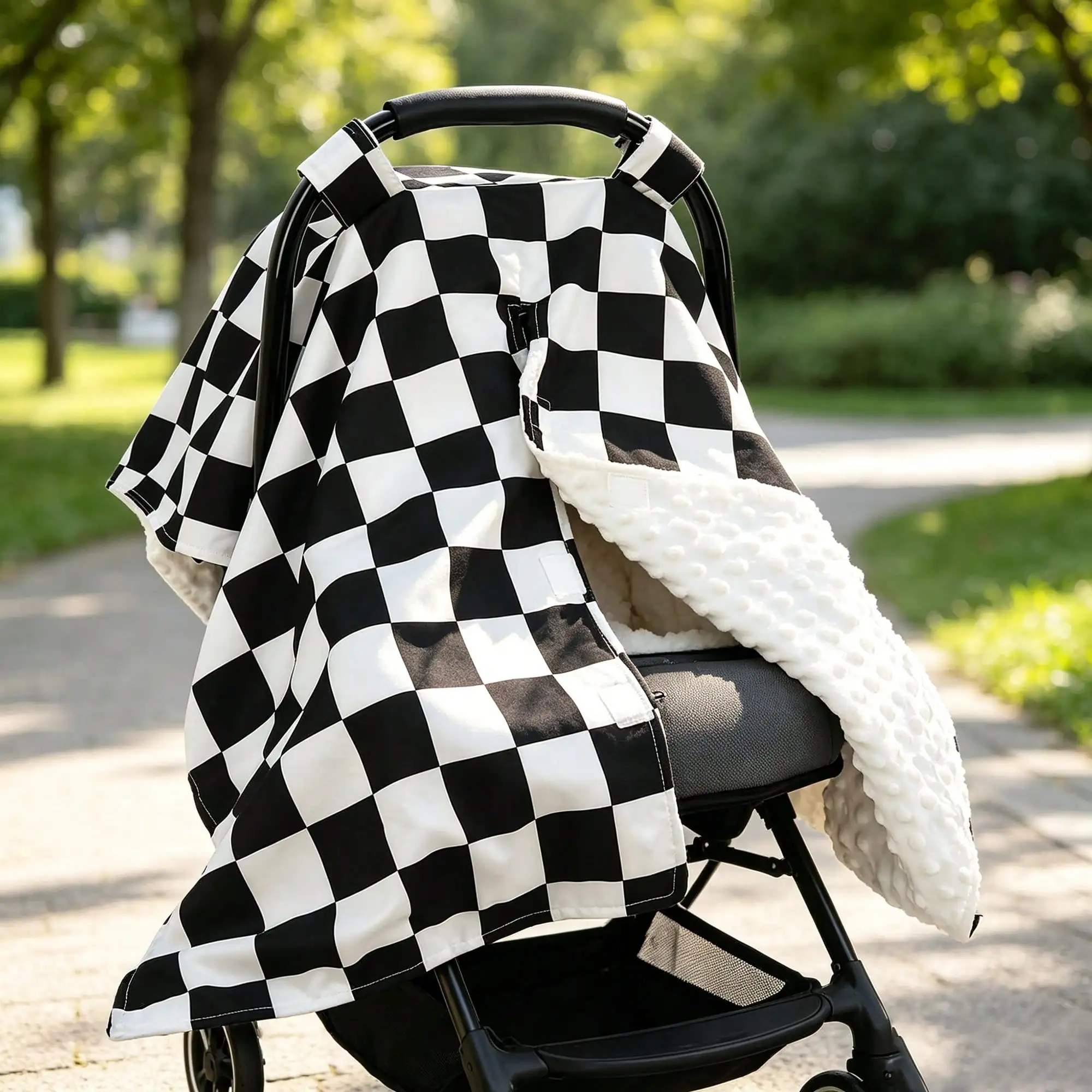 YIYIQCSJ Baby Car Seat Cover, Minky Warm Winter Car Seat Covers For Babies, Peekaboo Opening Infant Car Seat Cover, Nursing Cover Carseat Canopy